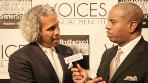 The Brotherhood/Sister Sol Executive Director and CoFounder, Khary Lazarre-White briefing What's The 411TV reporter, Glenn Gilliam, on The Brotherhood/Sister Sol