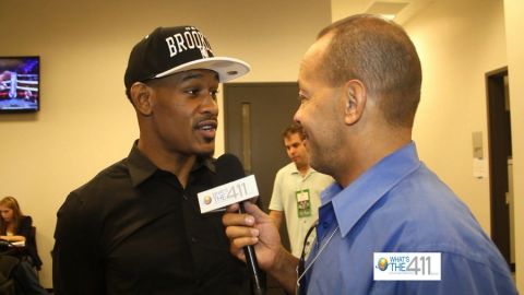 Boxer Danny Jacobs talking with What's The 411 reporter Andrew Rosario