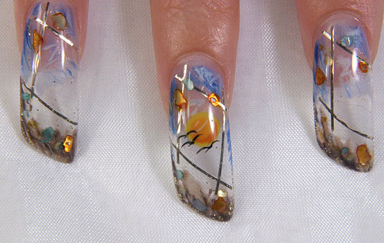 3-D-Nail-Art Aquarium-Design Fashion-mouse-com