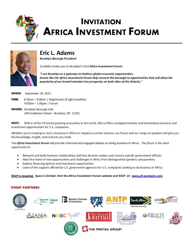 Africa Investment Forum Brooklyn Borough President Memo
