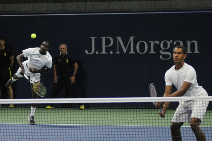 Francis-Tiafoe Michael-Mmoh 2014-US-OPEN Doubles-Debut Mike-Lawrence USopen-org 700x467