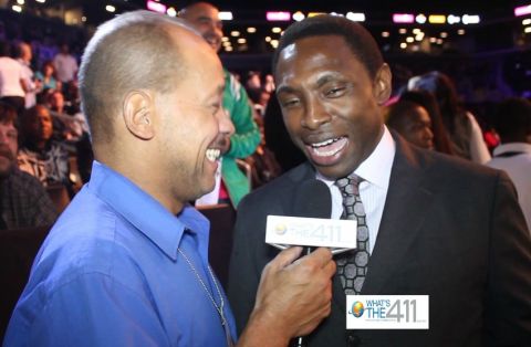 What's the 411Sports reporter Andrew Rosrio talking with Brooklyn Nets head coach Avery Johnson at the Danny Garcia v. Erik Morales fight at the Barclays Center in Brooklyn