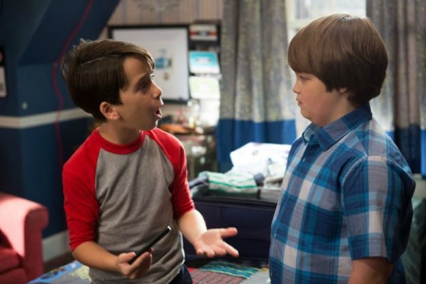 Jason Drucker (Greg Heffley aka Wimpy Kid), left, and Owen Asztalos (Greg’s best friend) in the movie, 