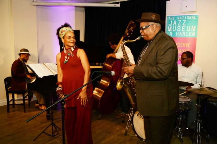 Marc Cary’s band performing.  Band incudes celebrated pianist Marc Cary (Betty Carter, Roy Hargrove, Dizzy Gillespie); vocalist, Terri Davis; tenor saxophonist, Bill Saxton; drummer, Russell Carter; and bassist, Rahsaan Carter