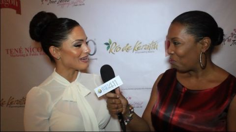 Celebrity Make-up Artist Priscilla DiStasio talking with What's The 411TV correspondent Barbara Bullard
