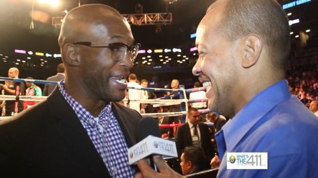 Professional boxer Bernard Hopkins talking with What's The 411 reporter Andrew Rosario