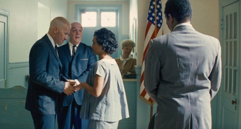 Joel Edgerton and Ruth Negga as Richard Perry Loving and Mildred Dolores Jeter in the movie Loving