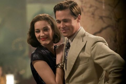 Actors, Marion Cotillard and Brad Pitt, in the movie Allied