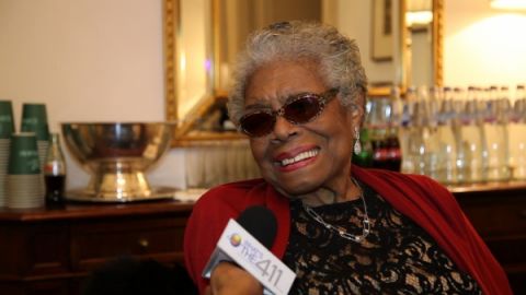 What's The 411 correspondent Kizzy Cox interviewing Dr. Maya Angelou at the National Book Awards in November 2013. Dr. Angelou passed away today at age 86