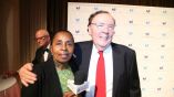 What&#039;s The 411 Book Editor Luvon Roberson and award-winning author James Patterson on the red carpet at the 2015 National Book Awards at Cipriani Wall Street in New York City