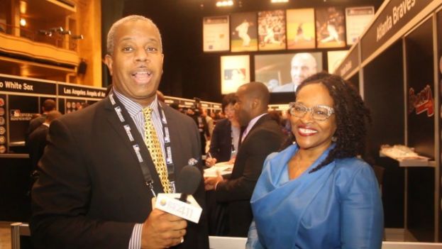 What&#039;s The 411Sports host, Glenn Gilliam, talking with Wendy Lewis, Vice President of Diversity and Strategic Alliances at Major League Baseball