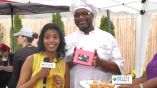 Stacy Narine interviewing Todd Jones owner of Sweet Dreams Mini Donuts at the 2013 Brooklyn Beer and Wine Festival