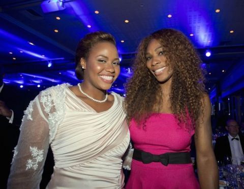 Taylor Townsend (left) and Serena Williams (right) at ITF World Champions Dinner at Pavillion D'Armenonville on June 4, 2013 in Paris, France 