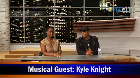 Keshia Wilson, What's The 411Sports host, and Kyle Knight, an up-and-coming, conscious hip-hop artist, on the What’s The 411 set  
